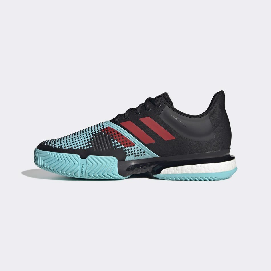Giày Tennis Adidas SOLE COURT Boost Primeblue black/Aqua | Giày